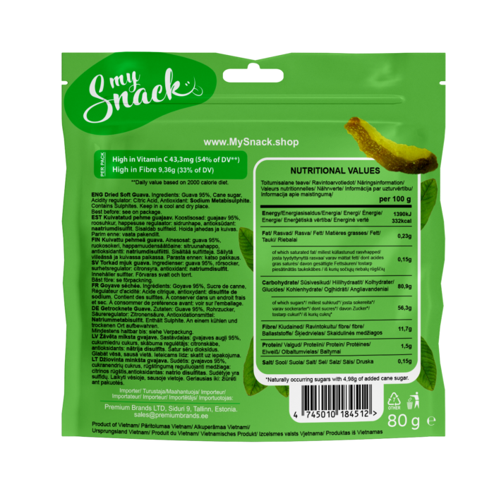 Guava snack pack back